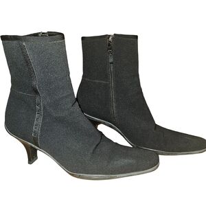 Prada original Chic Black Heeled Boots size 37 (6- 6/5)